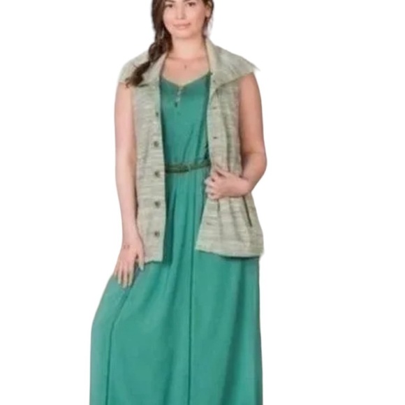 Matilda Jane Down In The Valley Maxi Dress Women’s Medium Green Boho Prairie - Picture 2 of 12